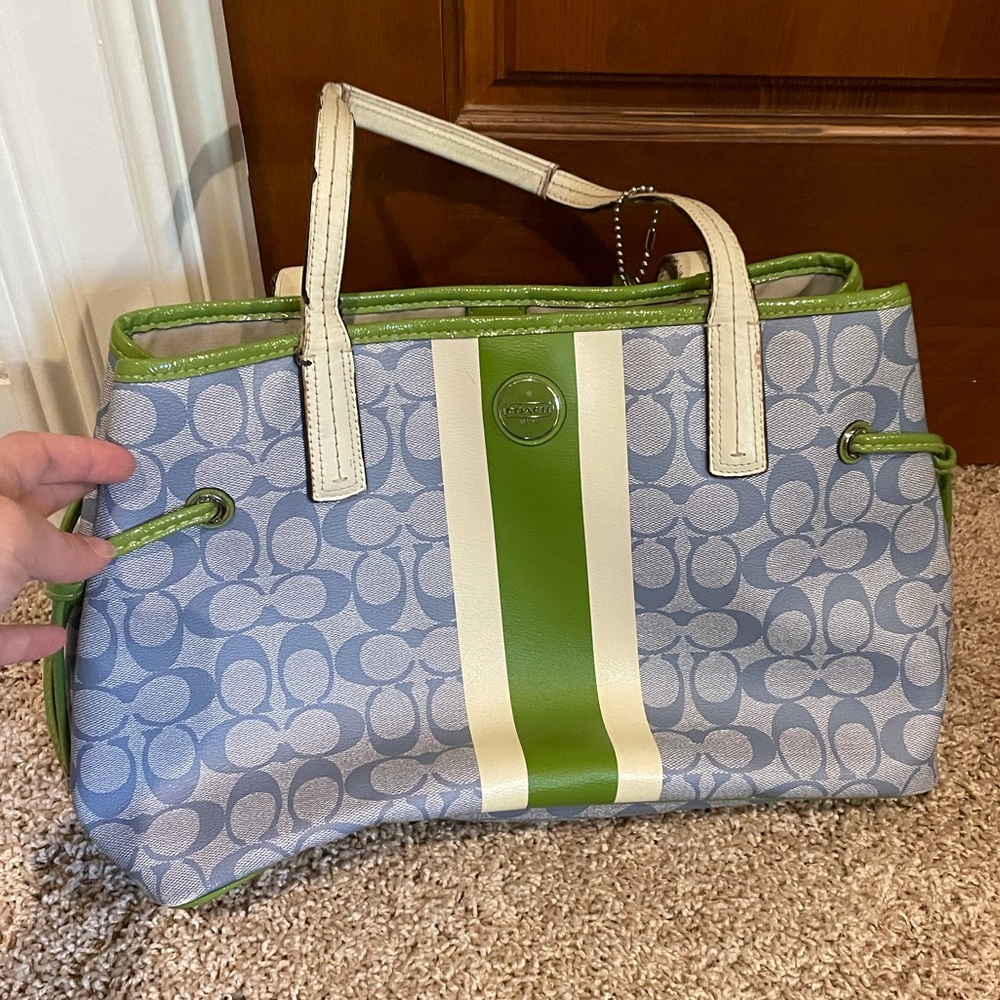 Blue/green Coach bag purse